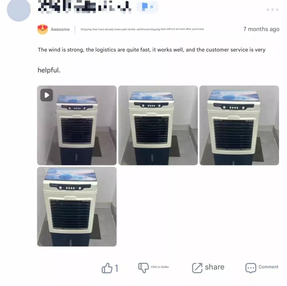 Industrial Rechargeable Air Cooler Fan